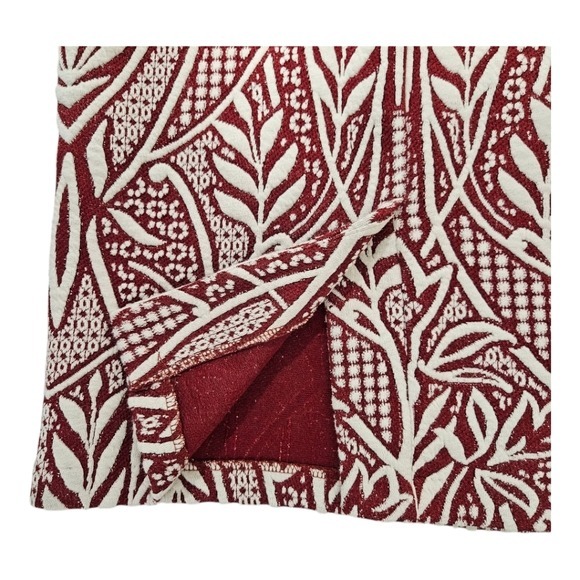 Anthropologie HD in Paris Jacquard Print Sheath Dress Bodycon Red Ivory - Picture 9 of 16